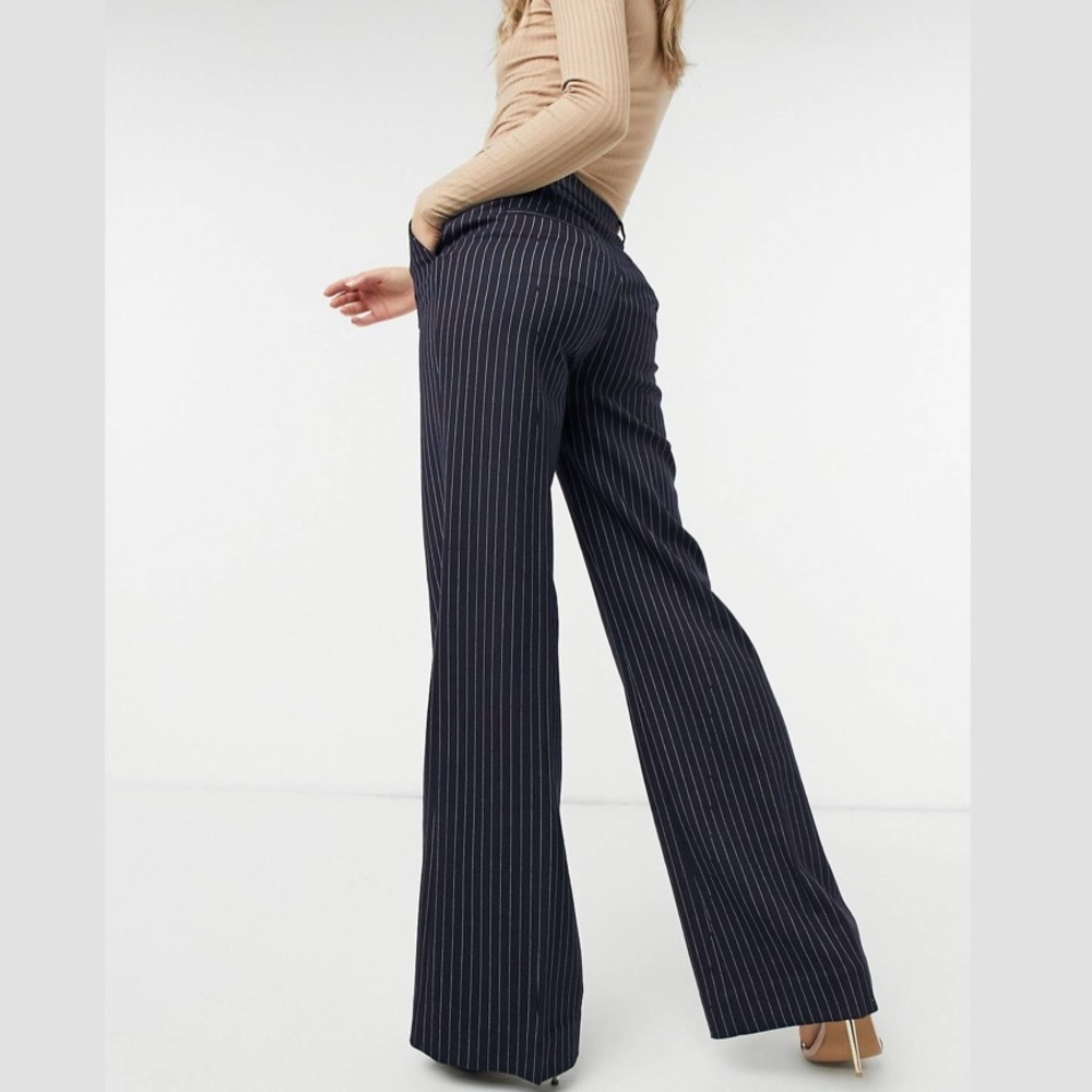 Portrait Pinstripe Flare Trousers Sz 30 (juniors 9)